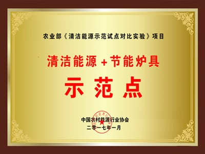 清潔能源+節(jié)能爐具示范點證書